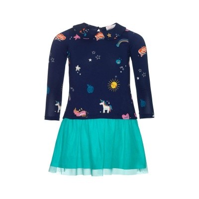 Mim-pi jurk blue multi color Mim-pi jurk blue multi color