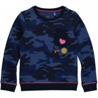 Quapi girls sweater Loes Dark Blue Camouflage Quapi girls sweater Loes Dark Blue Camouflage
