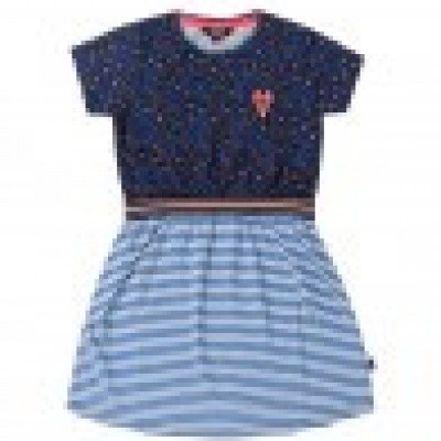 Little miss Juliette Dress print Strip/leopard print blue Little miss Juliette Dress print Strip/leopard print blue