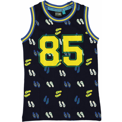 B'Chill Owen singlet navy/flipflops all over print B'Chill Owen singlet navy/flipflops all over print