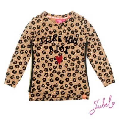 Jubel Sweater All over print Leopard - Lipstick Khaki Jubel Sweater All over print Leopard - Lipstick Khaki
