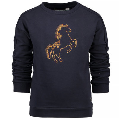 Moodstreet girls sweater navy horse Moodstreet girls sweater navy horse