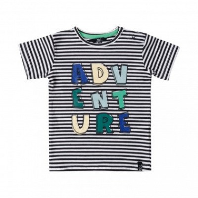 Beebielove boys t-shirt adventure stripe black Beebielove boys t-shirt adventure stripe black