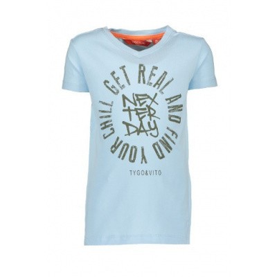 Tygo & Vtio boys T-shirt Get Real 105 Light Blue Tygo & Vtio boys T-shirt Get Real 105 Light Blue