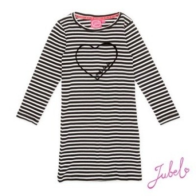 Jubel lange jurk offwhite streep Jubel lange jurk offwhite streep