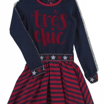 Birds by D-rak dress Tres Chic rood/navy Birds by D-rak dress Tres Chic rood/navy