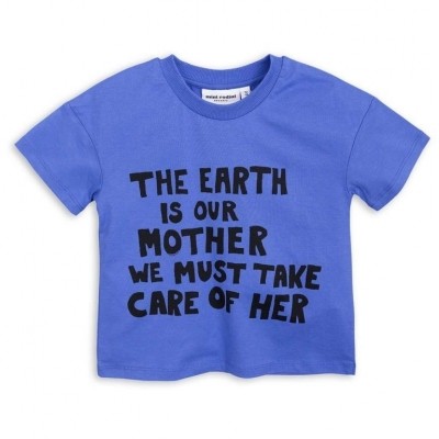 Mini Rodini mother earth shirt blauw Mini Rodini mother earth shirt blauw