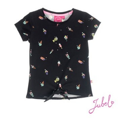 Jubel T-shirt zwart/all over print discodip Jubel T-shirt zwart/all over print discodip