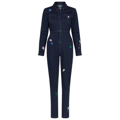 Fabienne Chapot Justin Embroidery Jumpsuit Jeans Forest Green Foto van Fabienne Chapot Justin Embroidery Jumpsuit Jeans Forest Green