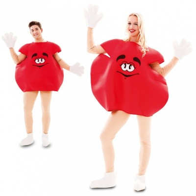 Foto van Rood M&M kostuum Foto van Rood M&M kostuum