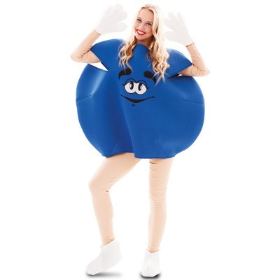 Foto van Blauw M&M kostuum Foto van Blauw M&M kostuum