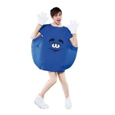 Foto van Blauw M&M kostuum Foto van Blauw M&M kostuum