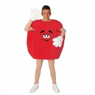 Foto van Rood M&M kostuum Foto van Rood M&M kostuum