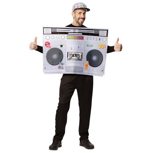 EraSpooky Volwassenen Love Mix Tape kostuum retro jaren 80 cassette-tuniek uniseks voor mannen vrouwen