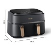 Afbeelding van Tweedekans - Philips 3000 serie NA352/00 - Airfryer - 9 Liter - Dubbele mand Zwart