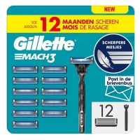 Gillette Mach3 Voordeelverpakking - 1 Houder + 12 Scheermesjes