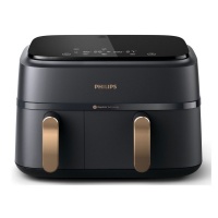 Philips 3000 serie NA352/00 - Airfryer - 9 Liter - Dubbele mand Zwart