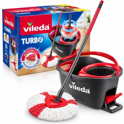 Foto van Vileda Turbo Mopset - Vloerwisser met Emmer en Pedaalsysteem - 6L