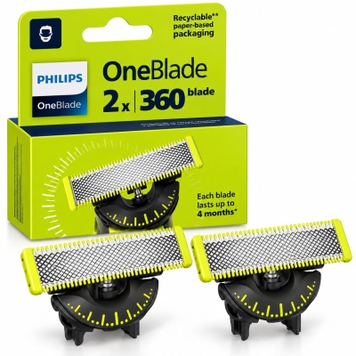 Foto van Philips OneBlade 360 Vervangmesjes QP420/50 - 2 stuks