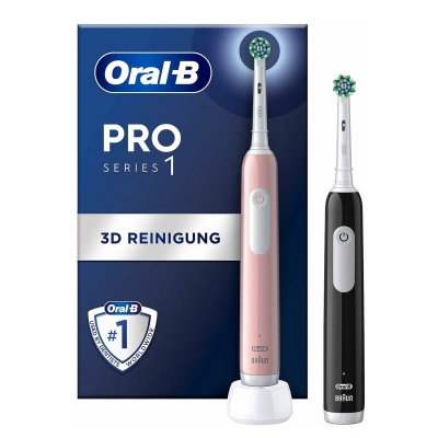 Foto van Oral-B Pro 1 Duo – Elektrische Tandenborstels in Zwart & Roze