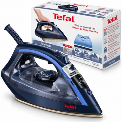 Foto van Tefal Virtuo FV1739 Stoomstrijkijzer - 2000W - Blauw
