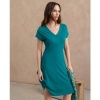 Afbeelding van Surkana jurk blauw groen V hals Lipo