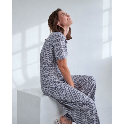 Foto van Surkana jumpsuit blauw cross neck hice