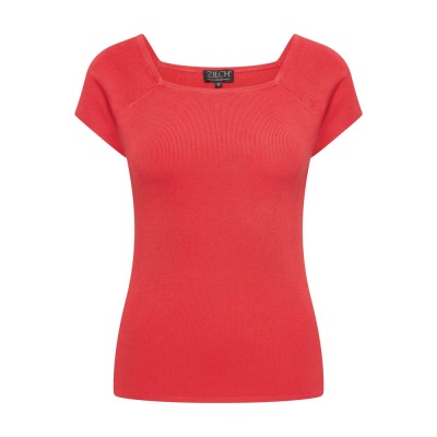 Foto van Zilch top bamboo rood rose blossem