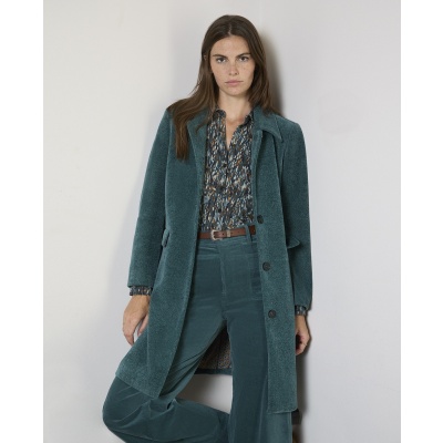 Foto van Surkana rechte broek corduroy blauw Liyu