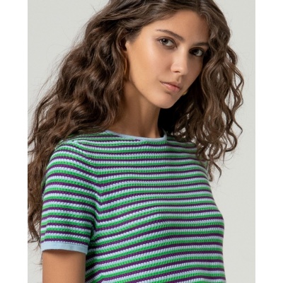 Foto van Surkana top viscose blauw groen Hido