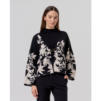 Foto van Surkana kimono vest zwart creme jiko