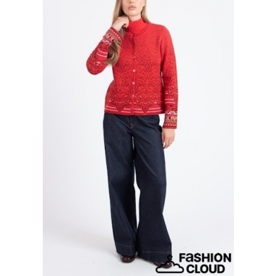 Foto van IVKO vest wol rood ronde hals 252721