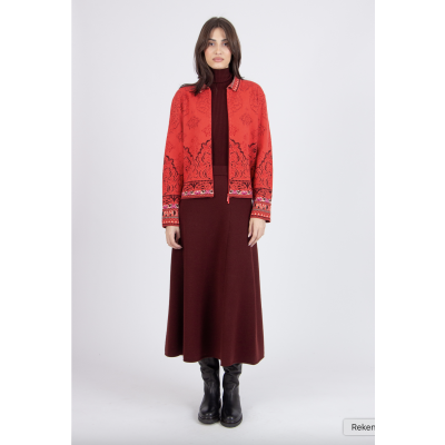 Foto van IVKO vest wol rood rits coral 252711