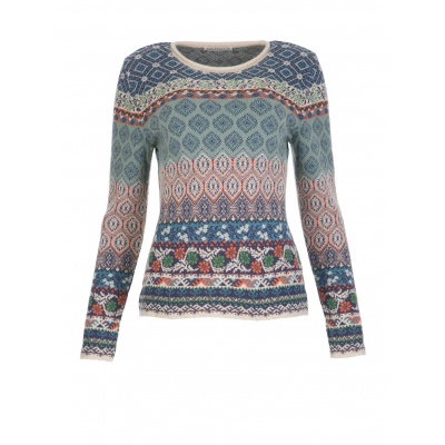 Foto van Dunque trui pullover wol blauw mix 124517