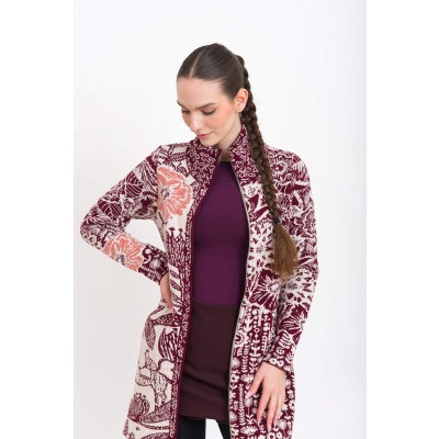 Foto van Kooi Knitwear vest wolmix burgundy Kimbe