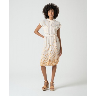 Foto van Surkana jurk viscose polkadot creme Mabu 