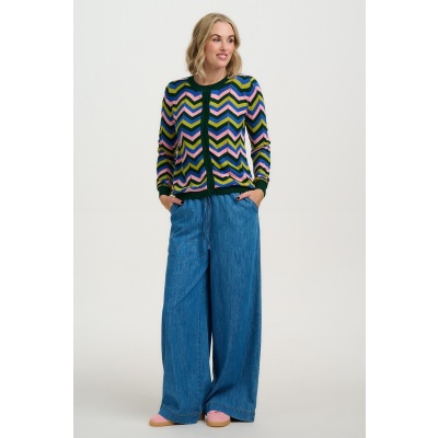 Foto van Sugarhill vest org.cotton blauwmix Rochelle