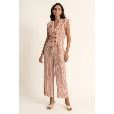 Foto van CMS love blouse top creme rood isha