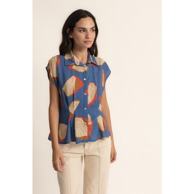 Foto van CMS love blouse top blauw viscose herminia