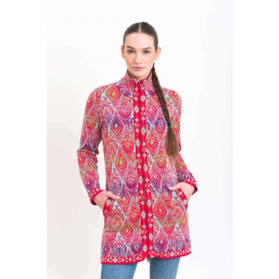 Foto van Kooi Knit lang vest blauw cotton Flor