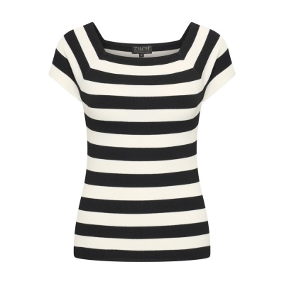 Foto van Zilch top bamboo gestreept zwart