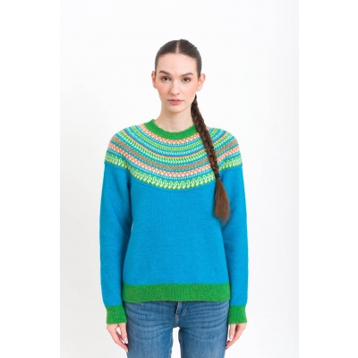 Foto van Kooi Knitwear trui turquois wolmix Ruan