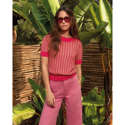 Foto van Surkana top truitje viscose rosa Hita