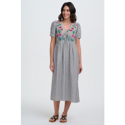 Foto van Sugarhill jurk viscose/lin. smock Ruby