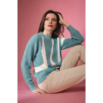 Foto van Kris Cassia trui blauw modal mix 781051