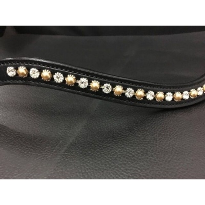 HB showtime frontriem white brass pearls HB showtime frontriem white brass pearls