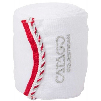 CATAGO Diamond fleece bandages wit/rood 4 st CATAGO Diamond fleece bandages wit/rood 4 st