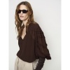 Afbeelding van DANTE6 LARA RUFFLE DETAIL BLOUSE ESPRESSOBROWN