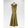 Afbeelding van DRAPED SATIN DRESS *IN GREEN OR BROWN