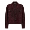 Afbeelding van CO’COUTURE LEO DENIM CROP SHIRT BURGUNDY LEO